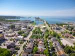 aerial view of Collingwood's quaint downtown core